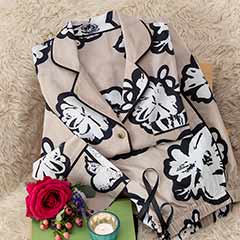 Olive & Cocoa Taupe Fleur Pajamas Image 2