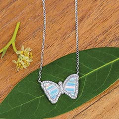 Opal Butterfly Necklace Image 1
