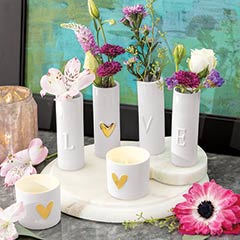 Blanc Heart Vases & Votives Image 1