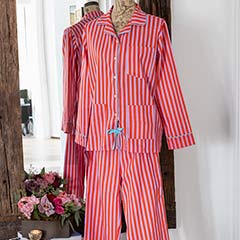 Radiant Rouge Striped Pajamas Image 2