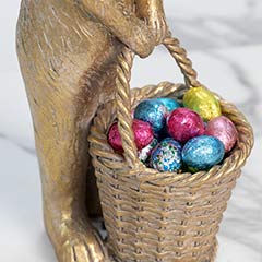 Gilt Bunny Statue & Chocolate Eggs Image 3