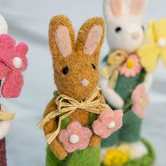 Felted Garden Bunny Trio Image 3