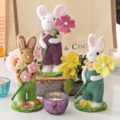 Felted Garden Bunny Trio Image 1