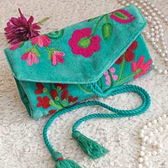 Embroidered Floral Jewelry Roll Image 2