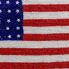 Hand Beaded Flag Denim Jacket Image 5
