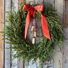 Evergreen & Bell Wreath Image 1