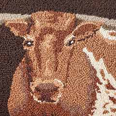 Looped Wool Longhorn Pillow Image 2