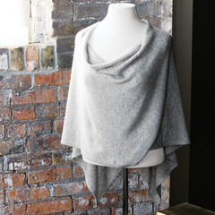 Dove Grey Cashmere Poncho Crate Image 1