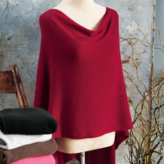 Garnet Cashmere Poncho Image 1