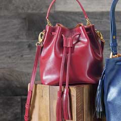 Ruby Tasseled Mini Bucket Bag Image 1
