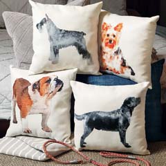 Watercolor Pup Pillows Image 1